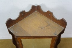 Antique Quartersawn Oak Mirrored Corner Medicine Cabinet Cupboard 20″