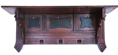 Clock Wall SHELF, c1890 Aesthetic Victorian, Solid Walnut, Ebonized Panels, 24″w