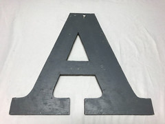 Decorative Salvaged Tin Ceiling 16″ Patchwork Silver Metal Letter A Old 1615-23B