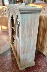 Charming, Rustic 2-Door Cabinet with Shelving, 52″ Wide, Distressed Whitewash