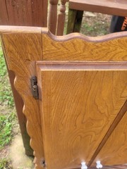 Vintage Wall Hanging Solid Wood Spool Sewing Thread Cabinet Cupboard Storage