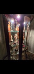 PAIR OF ANTIQUE AMERICAN OAK CHINA CURIO CABINETS C 1895. BUY 1 OR BOTH