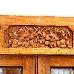Antique Cupboard Art Nouveau Oak Italy Early XX Century Original