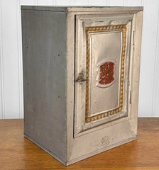 Antique Farmhouse Tin Metal Bread & Cake Cabinet Cupboard
