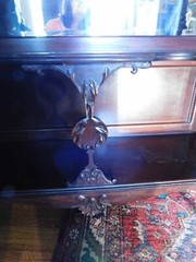 Tall Victorian Carved Dark Mahogany Etagere With Beveled Mirrors 60 1/4″h