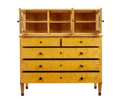 LATE 19TH CENTURY SWEDISH BIRCH ART NOUVEAU CABINET ON CHEST