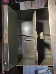Vintage RONEO Metal File Drawer Cabinet Box Index File Cards military Office