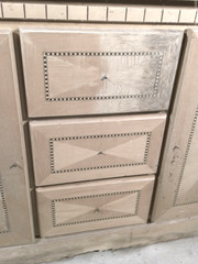 VINTAGE MID CENTURY BIEDERMEIER STYLE CABINET WITH CHECKERBOARD INLAY