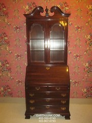 Ethan Allen Georgian Court Cherry Glass Top Drop Front Secretary Desk 11 9224