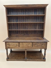 Vintage Apprentice Miniature Welsh Dresser With Handmade Wooden Accessories #1