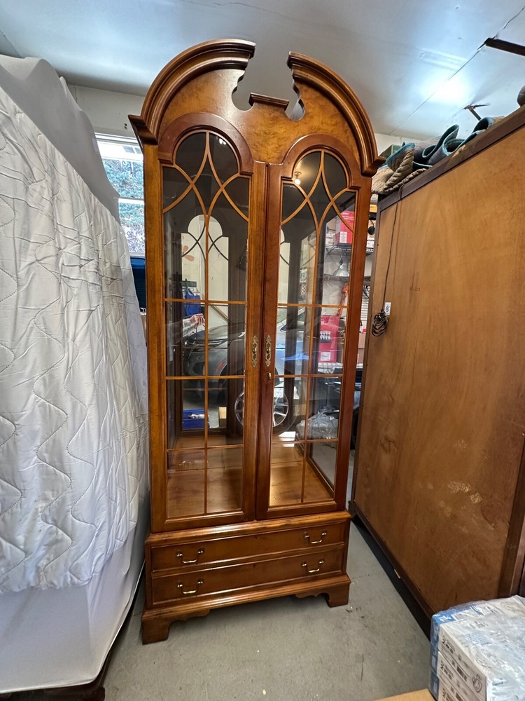 Jasper antique curio cabinet, lighted, solid wood