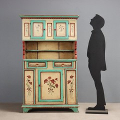 Antique Cupboard Lacquered Wood Drawers Romania XIX Century Original