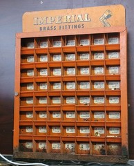 Antique Imperial Brass Fitting Organizer Retail Case