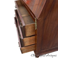 Antique Mahogany secretary desk Russian empire bronze ormolu columns 2pc 1810