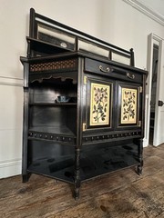 Antique Aesthetic Movement Console Sideboard – Ebonized & Gilted – c.1880’s
