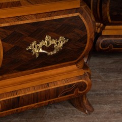 20th Century Pair of Large Rococo Inlaid Marquetry Cabinets, Sweden