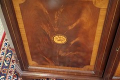 Pair of English Regency Style Mahogany Inlaid Corner Cabinets