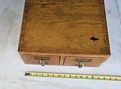 Two Drawer Golden Oak Library Card Catalog Index File Cabinet-Gaylord Bros