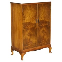 FINE ANTIQUE ART DECO WARING & GILLOW BURR WALNUT HOUSEKEEPERS LINEN CUPBOARD
