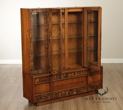 Lane ‘Pueblo’ Brutalist Oak China Cabinet