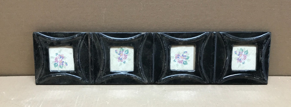 VTG 5×23 Multi Quad 3″ Photo Tin Ceiling Metal Picture Black Frame Old 1233-26B