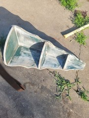 Vintage Antique Chippy Paint 3 Tier Carved Corner Shelf Cabinet Curio