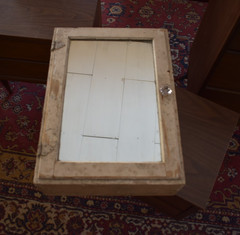 Shabby Chic Primitive Painted Wood Wall Medicine Cabinet Cupboard Mirror Door