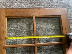 Architectural Salvage Antique Cabinet Door Window Textured Glass Distressed Wood