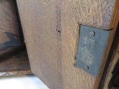 ANTIQUE ENGLISH HAND CARVED HANGING WOODEN WALL SHELF MEDICINE CABINET