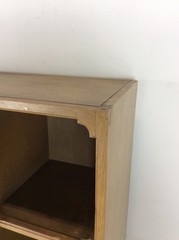 Mid Century Modern Two Piece China Cabinet with Limed Finish