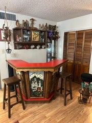 Hand-Carved Wooden Bar Wall Unit – German Black Forest Style-Gasthaus