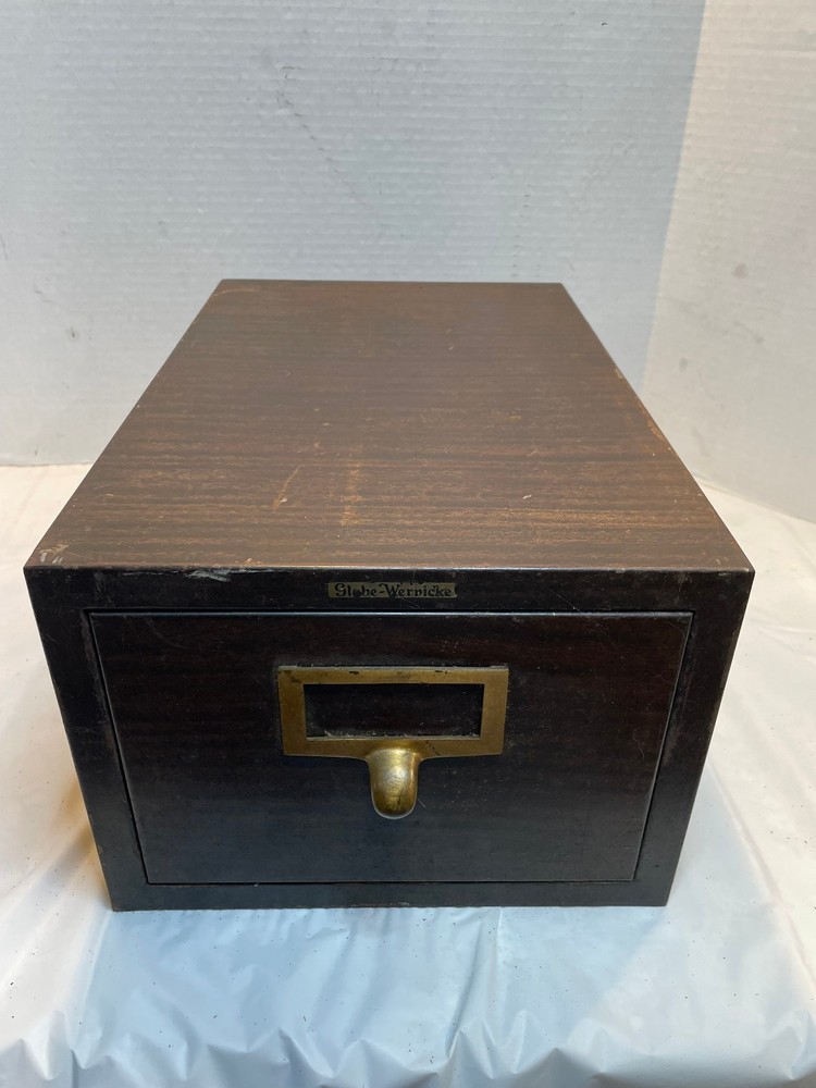 Vintage Globe Wernicke Heavy Duty Card Catalog File Cabinet Metal Drawer 5 x 8