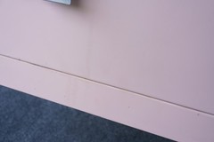 Mid Century Deco Pink Simmons Furniture Metal Two Drawer Cabinet