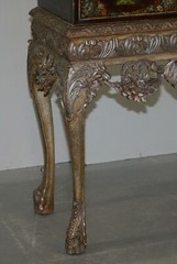 1840 ITALAIN VENETIAN CABINET ON STAND POLYCHROME PAINTED & LION HEADS CARVINGS