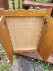 Vintage Wall Hanging Solid Wood Spool Sewing Thread Cabinet Cupboard Storage
