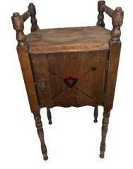 Antique Smoker Cabinet 1 Door Wooden Smoking Stand Pipe