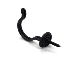 Antique style Hooks Black matt galvanised finish with attached fixing Pack 1/2/3