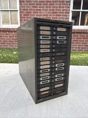 18 Drawer Vintage Metal Acme Visible Records Chicago IL Industrial File Cabinet