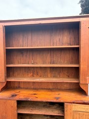 Antique NY country cupboard cabinet 18th raised panel primitive farm step back