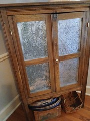 Antique Early Southern American Primitive Style Pie Safe Punched Tin Cabinet