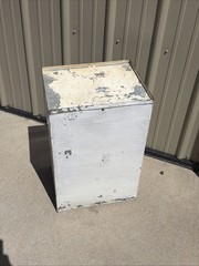 Vintage Antique Old Galvanized Steel Metal Bread Cake Safe Box Cabinet Cub board