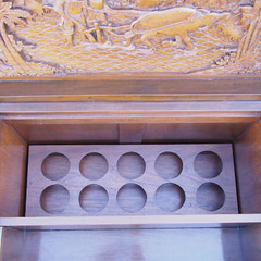 George Zee & Company Rosewood Dry Bar Cabinet 1963 Hand Carved