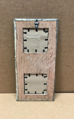 VTG 5×11 Multi Double White 3″ Photo Tin Ceiling Metal Picture Frame Old 646-26B