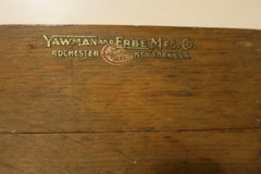 Vintage Oak Wooden Recipe Box Dove Tailed Corners Hinged YAWMAN & FRBE MFG CO