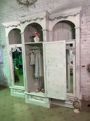 Painted Cottage Shabby Chic French Bookcase / China Hand Made Display Cabinet