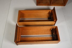 VTG Oak Wood Card Catalog File Box 2 Drawer Industrial Office Storage