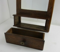 Hallway Cabinet Beveled Glass Mirror Hand Carved Antique XL HTF Impressive