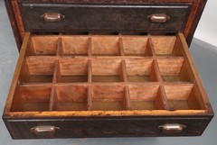 Antique Industrial Quarter Sawn Storage Oak Cabinet