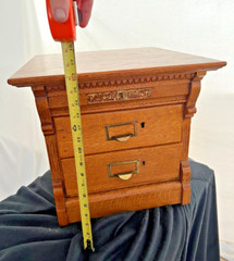 Antique Wabash File Cabinet Tiger Oak Two Letter Size Drawers Paneled Sides