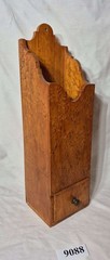 Antique Rare Birdseye Maple One Drawer Wall Hanging Fireplace Match Safe #1